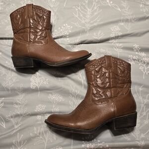 Coconuts by Matisse Embroidered Brown Western Boots - WORN Maybe TWICE